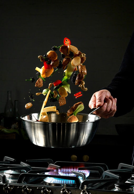 Cooking chicken stir fry